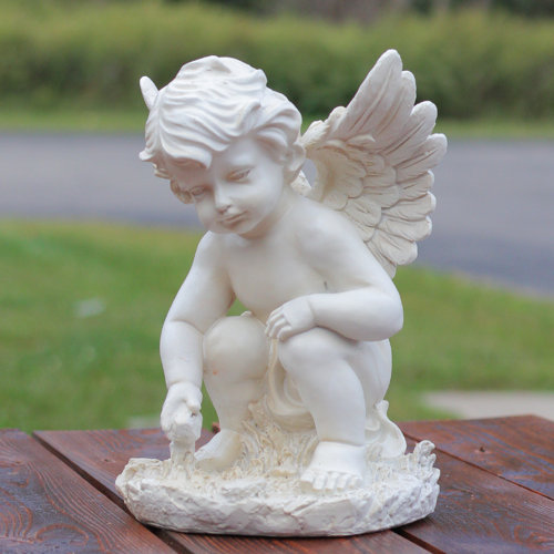 Northlight Heavenly Gardens Sitting Cherub Angel Outdoor Patio Garden
